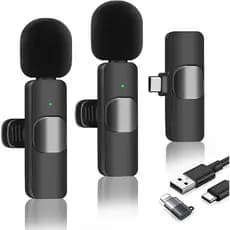 Microfone de Lapela Sem Fio K9, Microfone sem fio, Lapela, Microfone de Mão Para iPhone e TIPO-C