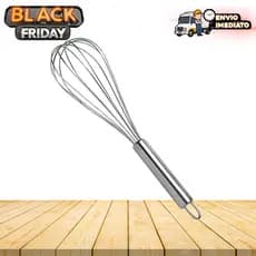Batedor Fouet Profissional de Ovos e Massas - Cabo Reforçado ou Normal - 25cm ou 29cm - Aço Inox