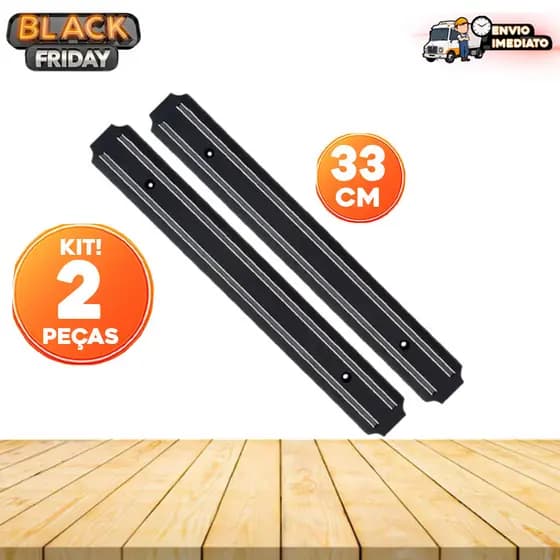 Barra Magnética para Facas, Tesouras e Ferramentas – Suporte de Parede com Parafuso e Bucha