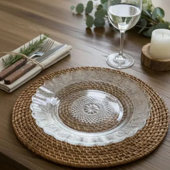 Prato Fundo Transparente 22cm Dumiat Star Vidro Resistente Mesa Posta