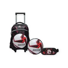 Kit Mochila Rodinha Infantil Menino Bola Futebol. Mochila Infantil Carronho
