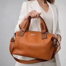 Bolsa Feminina Luxo  Couro Texturizado Ombro Transversal Feminina
