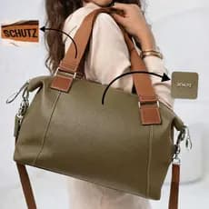 Bolsa Feminina Fashion Grande Couro Sintético Ombro Transversal Espaçosa