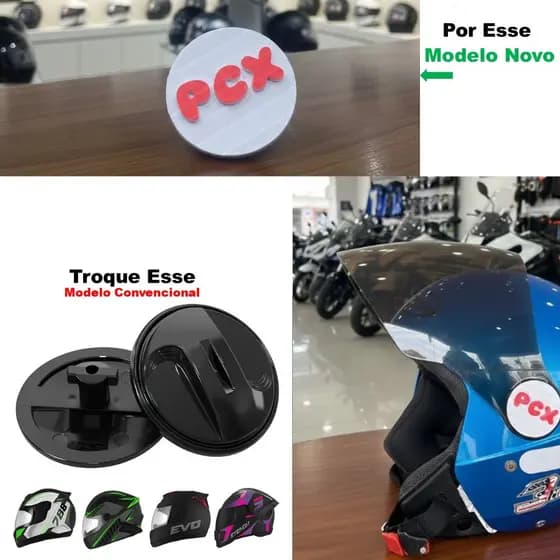 Exclusivo Parafuso Trava Personalisado Escrito PCX Botão Trava Viseira Capacete New Liberty 3  / VERMELHO