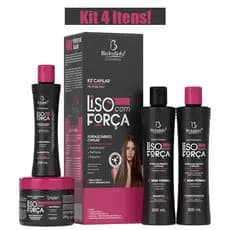 Kit Capilar Profissional LISO COM FORÇA 4 Itens BIO INSTINTO