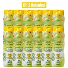 KIT 12 UNIDADES SABONETE ÍNTIMO BARBATIMÃO & FLOR DE ALGADÃO 200mL APINIL