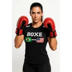Camisa de Boxe Feminina Treino Academia Competição Boxing Muay Thai Jiu-Jitsu MMA