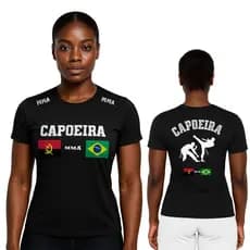 Camiseta Feminina de Capoeira Treino Academia Angola Brasil Estilo Africa