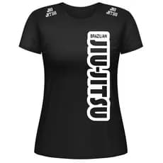 Camiseta Pra Jiu Jitsu Feminina Nogi Manga Curta Treino Dry Fit Preta Mulher Atleta