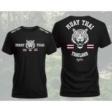 Camisa Muay Thai Modelo Competidor Tigre Tecido Dry Fit Boxe Jiu Jitsu Kickboxing Modelo Thailandes