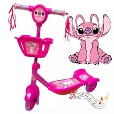 Patinete Menino ou Mininas 3 Rodas Infantil  Musica C/Cesta Luz Musica Promoção