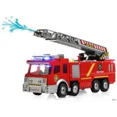 Bombeiro de Brinquedo Lança Agua Caminhao Carrinho com Controle Remoto Acende Giroflex com Som