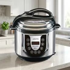 Panela de Pressão Elétrica Digital Agratto 4L com Timer 127V 220V Antiaderente Indução Ferro Grande