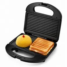 Sanduicheira Elétrica Preta Aroma Agratto 2 em 1 Grill 750W Compacta Antiaderente Lanche 127/220v