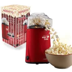 Pipoqueira Elétrica Vermelha Pop Cine Agratto c/ dosador 1200W Sem Oleo Indução 127v 220v