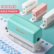 Furador 6 Furos p/ Planner e Cadernos DIY | Perfuração Precisacom Guias A4/B5/A5 | Portátil