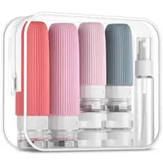 Kit Potes Frascos Silicone Viagem Creme Shampoo Condicionador Cosméticos 16/4 Peças