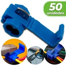 Kit 50x Conector Terminal Guilhotina Derivação Emenda Cabos Fios 0,75mm A 2.5mm Conexão Eletrica