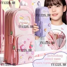 Estojo de lápis tipo bolsa escolar Estojo de lápis de grande capacidade Estojo de lápis simples e bonito