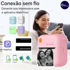 Nova impressora térmica sem fio: suporta impressão fotográfica sem fio,compatível com sistemas Android e iOS