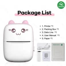 Impressora Térmica Compacta E Portátil Com Design Divertido+5 Rolo Papel