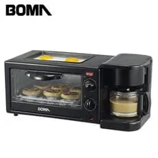 Forno de café automático multifuncional três em um, torradeira doméstica, Mini forno elétrico (Omelette disponível)