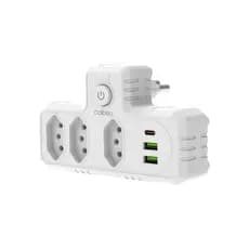 Conector De Extensão Portátil 3 Plugue Universal Carregador Rápido 2 USB 1 Tipo-C Transformador Conversor De Soquete