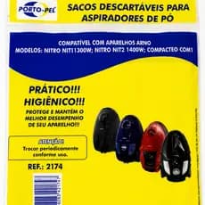 Sacos Descartaveis Para Aspirador Arno Modelo Nitro/Niti1300W/Nitro Nit2 1400W/Compacteo Com1