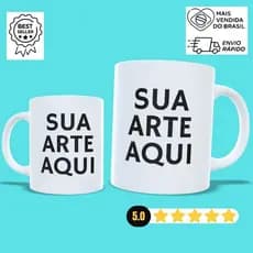 Caneca Personalizada com Sua Arte em Porcelana 325 ML