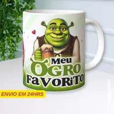 Caneca Personalizada Shrek - Meu Ogro Favorito - Porcelana 325ml - Presente Namorados Presente Masculino Caneca Shrek