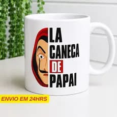Caneca Personalizada La Caneca de Papai Cerâmica 325ML - Presente Dia dos Pais Caneca Pai Xícara Personalizada