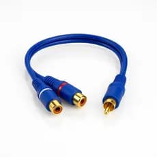 Cabo Y 2 RCA Fêmea 1 Macho 20cm Dourado Áudio Estéreo