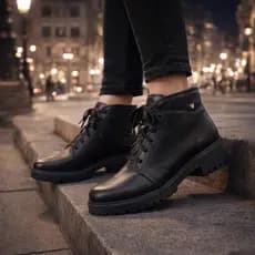 Bota Coturno Cano Curto Salto Bloco Feminina Mississipi