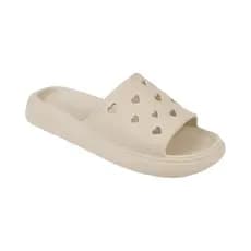 Chinelo Slide Casual Detalhes Vazados Coração Menina Luelua