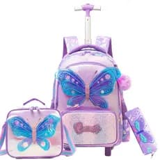 Mochila Infantil Menina Mochilas Rodinha Mochila De Bordo Kit Casual Infantis Multi-bolsos