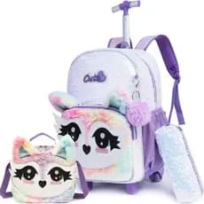 Mochila Infantil Menina Escolar Mochilas Rodinha Mochila Bordo Kit Casual Infantis Panda fofo rosa