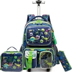 Mochila Infantil Menino Menina Escolar Mochilas Rodinha Mochila De Bordo Kit Casual Infantis Rodinhas Festa de futebol