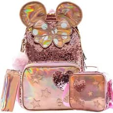 Mochila Infantil Menino Menina Escolar Mochilas Mochila De Bordo Kit Casual Infantis Rato dourado fofo
