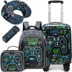 Conjunto de malas de viagem infantil com 5 peças para meninas e meninos, bagagem de mão aprovada pela companhia aérea