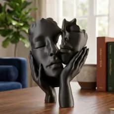 Escultura Decorativa Rosto Abstrato Decoração Minimalista Moderno Escritório Casa Quarto Sala Luxo
