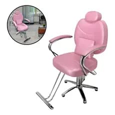 Cadeira Barbeiro Reclinável Hidráulica Base Estrela Importway Rosa Profissional