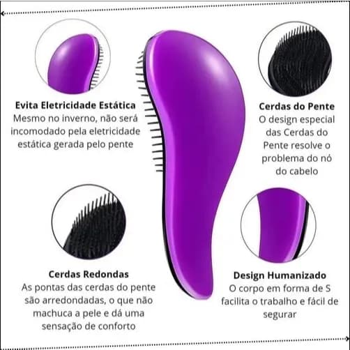 Kit 20 - Escovas Mágicas pra cabelo - Anti Frizz - Desembaraçar Cabelo