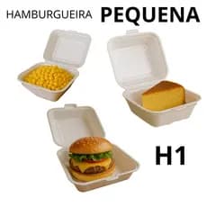 200 Unid. H1 PEQUENA  Hamburgueira/sanduicheira Isopor Térmica Milho Bolo Salgado