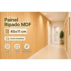 Kit 50 Placas Painel de Parede Ripado em Mdf Revestimento autocolante completo Envio Imediato