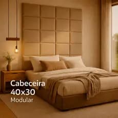 Kit Cabeceira Casal Estofada Modular 40x30 Autocolante | Cama Box Solteiro Casal Queen King