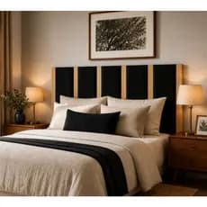 Cabeceira Modular Estofada Suede Casal Queen Painel Ripado MDF Autocolante