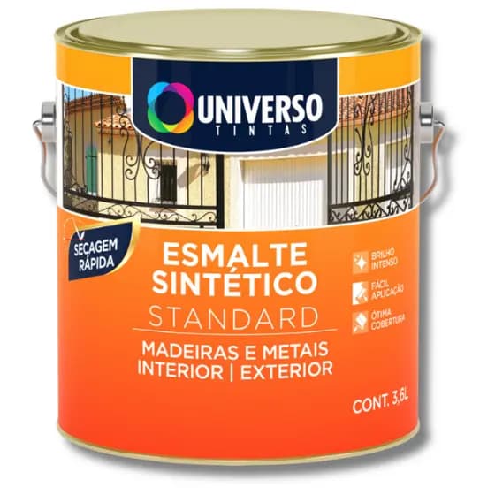 Tinta Óleo Esmalte Brilho Sintético Standart 3,6L Metal, Ferro e Madeira Universo Cores