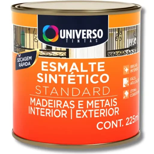 Tinta Esmalte Óleo Sintético Standart Universo 225ml 1/16 Para Madeira e Metal Secagem Rápida Cores