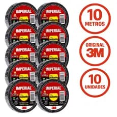 Kit 10 Fitas Isolante 10m x 18mm 3M Original Alta Qualidade, Resistência e Segurança