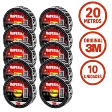 Kit 10 Fitas Isolante 20m x 18mm 3M Original Alta Qualidade, Resistência e Segurança